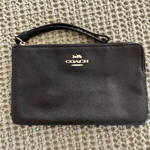 Coach Black Textured Wristlet